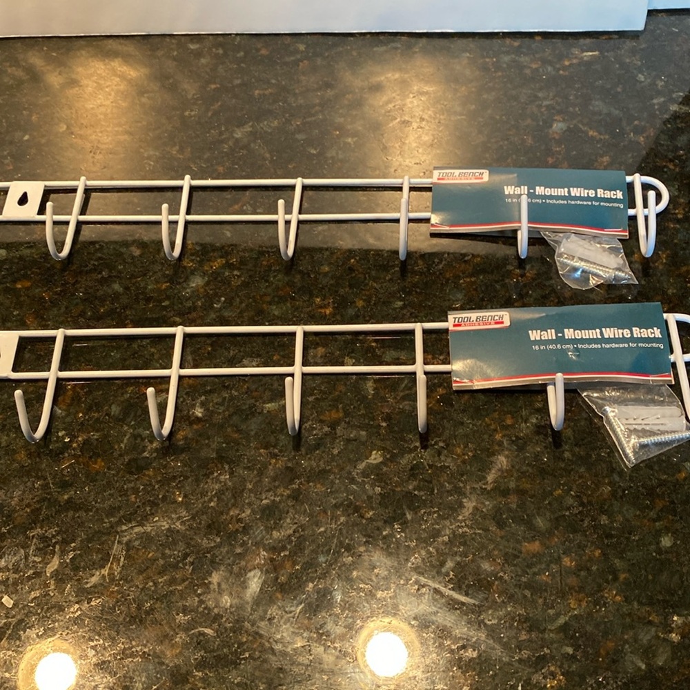 NWT 7-Hook Tie Rack, Belt Rack, Utility Rack, Set of 2